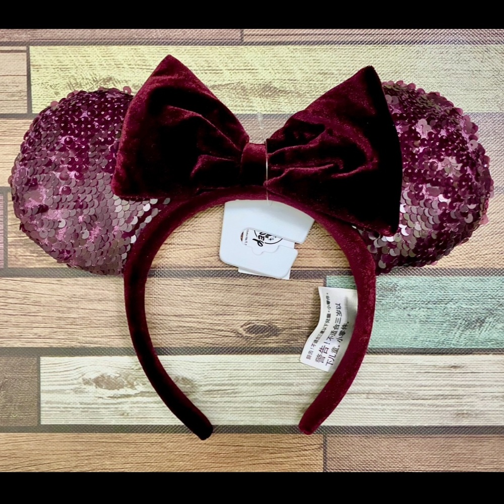 NWOT Disney Burgundy Bordeaux Ears
